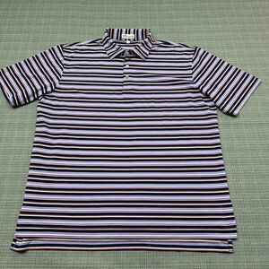 Peter Millar‎ Summer Comfort Polo Shirt Men Large Performance Stripe Golf Casual